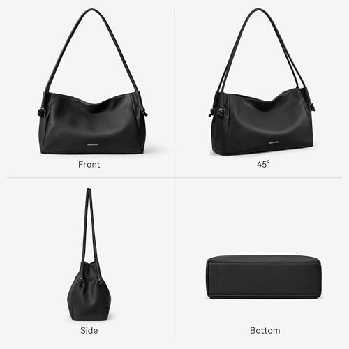 Image of BOSTANTEN Shoulder Bag for Women Pebbled Vegan Leather Purse Soft Handbag