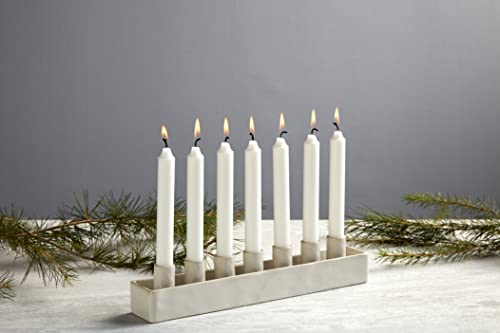 Mud Pie Stoneware Taper Candle Holder White 14.5" X 1.75" X 2.5". #TOP1