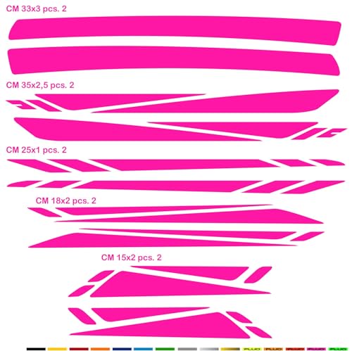 Generico Kit 10 Adesivi Stickers Decal Telaio Bici Bicicletta MTB Universale Frame Protezione cod. 2021 (046 Rosa Fluo)