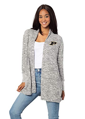 Chicka-D Purdue Boilermakers Women's Cozy Fleece Cardigan Heather Grey, X-Large #TOP3
