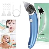 Nasensauger Baby,Nasensauger Baby Staubsauger Wiederaufladbar,USB Aufladen Nasensauger Baby mit Lebensmittelqualität Weiches Silikon,Nose Sucker Waschbar Nasensauger für Kinder(Blau)