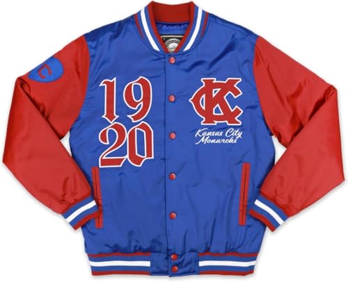 Big Boy Kansas City Monarchs S1 Satin Mens Baseball Jacket [Royal Blue] - ID#68312-146-207-0-0