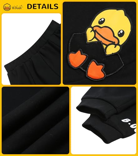 Unisex Sweatpants Yellow Duck Character Playful Athletic Workout Kids Joggers Casual Pants Elastic Waist Black4