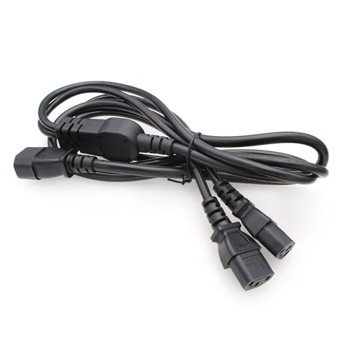 SZRMCC Câble Adaptateur d'alimentation PDU IEC 320 C14 mâle vers 2 x C13 Femelles Y 10 A 250 V UPS PSU rallonge 1,8 m