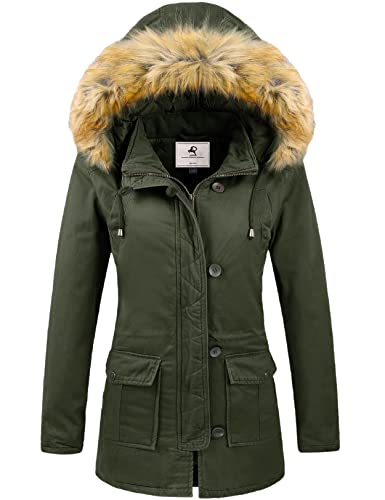 Uoiuxc Abrigo Mujer Chaquetas Parka de invierno Chaqueta cálida a prueba de viento con capucha...