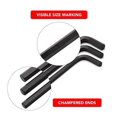 Hurofe Hex Key Allen Wrench Set, 30-Piece (7/250-3/8 Inch, 0.7-10 Mm), Long Arm And Short Arm, L Shape And Chamfered Tip，Chrome Vanadium Steel #TOP2