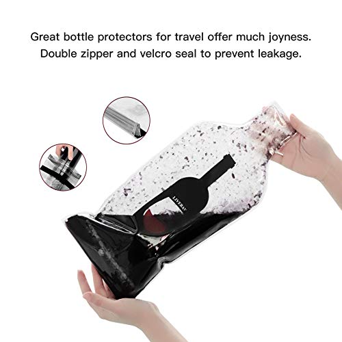 image for LIVEBAY 5 Pack Reusable Wine Bag for Travel Wine Bottle Protector Slee