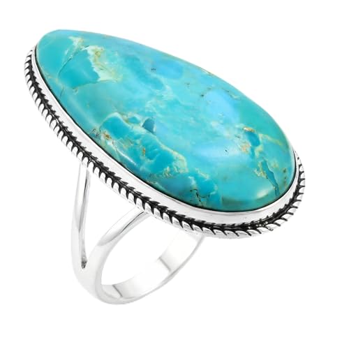 Turquoise Ring in Sterling Silver 925 (Turquoise, 7)