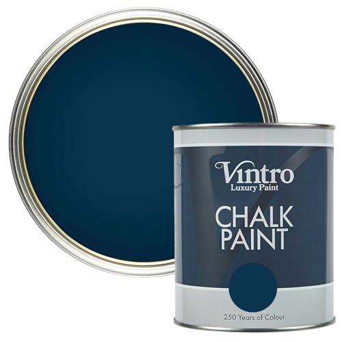 Vintro Paint | Chalk Paint | Nightfall (blacky/blue) | 1L | Furniture Paint | Shabby Chic | Ultra Matt Finish