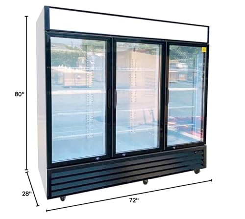 Cooler Depot GN3 Commercial Refrigerator Glass 3-Door Swing Nsf Merchandiser Beverage Display Cooler Beverage Drink Cooler thumb #7