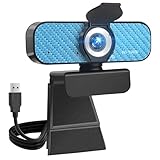 weishin Webcam 1080p, Built-in Microphone/Privacy Cover, Plug and Play USB Computer Camera, Wide Angle, Streaming Web Camera for Desktop Computer/PC for Laptop Mac Zoom Conference(No Tripod)