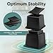Home Intuition Heavy Duty Adjustable Bed Risers Furniture Riser 3.7, 5 or 8.7-Inch, 4 Pack, 8-Piece Set (Black)