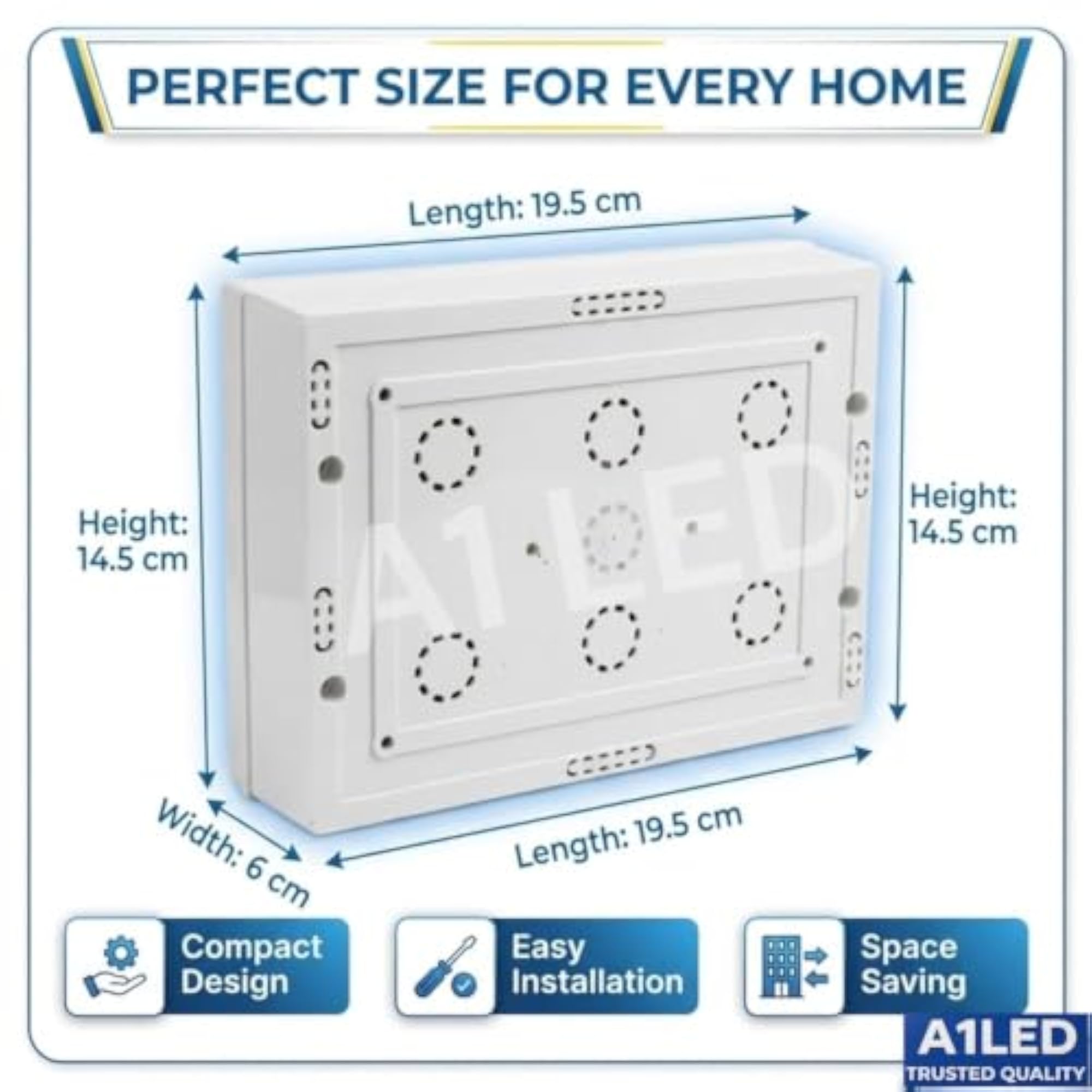 12 Module Modular Switch Board with Box, Silver Line