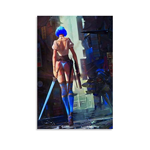 Blue Assassin Girl Poster décoratif Cover