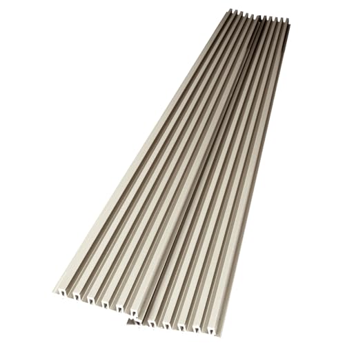 Art3dwallpanels Slat Wall Paneling, 104'' x 6.7'' Glossy Metal Finish