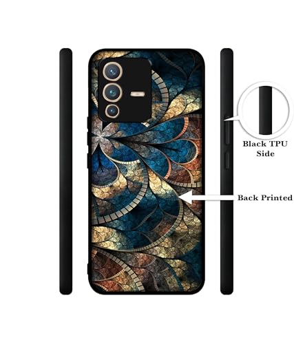 Image of Fractional Pattern Design Premium 2D Printed Metal Back Case Cover for Vivo V23 Pro 5G