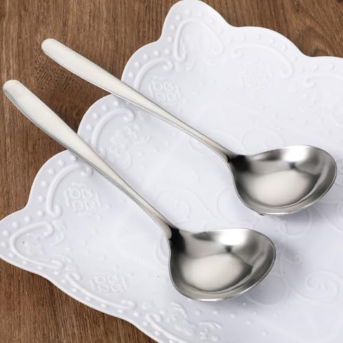 4 Pack 8 Inch Small Ladles for Serving Sauce Silver Gravy Soup Ladles 18/10 Stainless Steel Serving Ladle for Sauces or Gravies