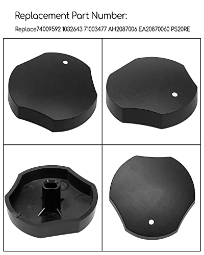 Cooktop Knob Fit for Jenn-Air Whirlpool Kenmore kitchenaid Maytag Magic Chef Estate Kenmore And More Replace 74009592 WP74009592 71003477 WPL74009592 WPLWP74009592, 4 Pcs Stove Knob 0.2\" (0.51cm)