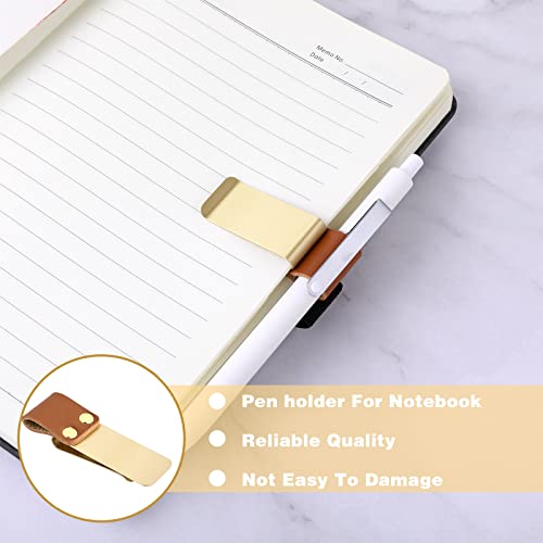 TIESOME PU Leather Retro Notebook Pen Loop Holder, 4Pcs With Clips for Journal Planner, Clipboard, Office Pocket, Fits Most Pen Sizes - Image 3