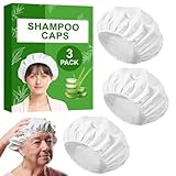 Shampoo Hauben ohne Ausspülen 3 Stück Haare Waschen ohne Wasser Mikrowellengeeignet Haarwaschhauben für Senioren Reisen Camping Pflege Krankenhaus