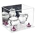 Better Display Cases Versatile Acrylic Display Case - Small Rectangle Box with Mirror Case, Purple Risers and Clear Base 8.75