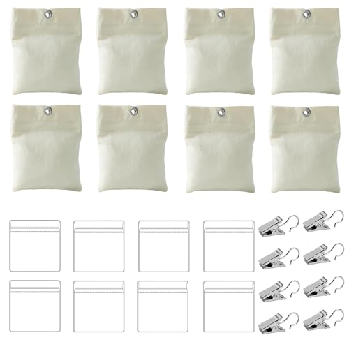 JKITNHJOT 8 Stück Vorhang Beschwerer Outdoor Tasche, Tragbare Gewichte Tasche mit Metallklemmen, Sandsack für Befestigen von Außenvorhängen, Zelten, Tischdecken