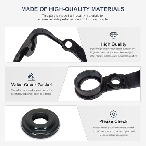 Image of 11121703342 Valve Cover Gasket Set Fits for 1996-1998 BMW 323i 328i 328is 528i M3