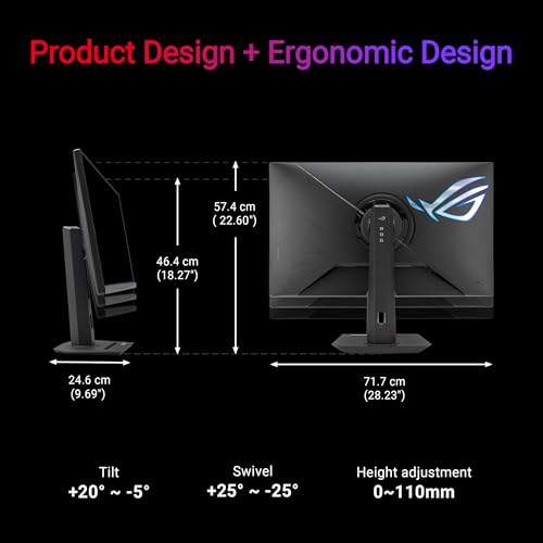 undefined ASUS ROG Strix 32” 4K HDR Gaming Monitor (XG32UCG) – 3840x2160, Dual Mode (4K 160Hz/FHD 320Hz), 0.3ms, Fast IPS, Extreme Low Motion Blur Sync, USB-C, G-SYNC Compatible, Tripod Socket, 3 yr Warranty の商品画像 6