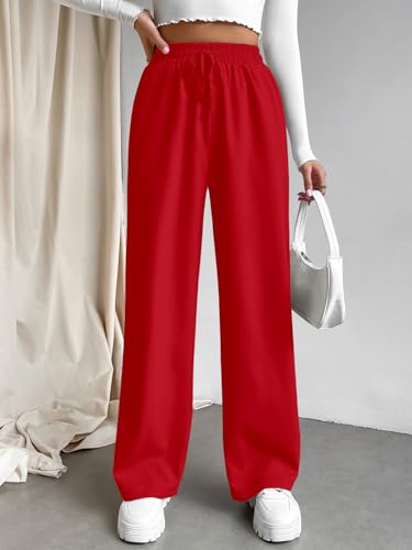 Image of Aahwan Grey Solid Oversized Wide Leg Baggy Korean Trousers for Women & Girls'