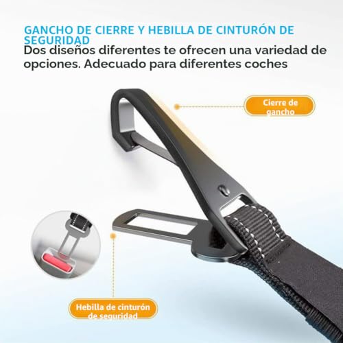 Miniatura 3 de Cinturón De Seguridad Para Perros Cinturon Perro Coche Hebilla De Cinturón De Seguridad Elástica Reflectante Ajustable Multifuncional Tres En Uno Negra Adecuada Para Todos Los Perros Y Automóviles