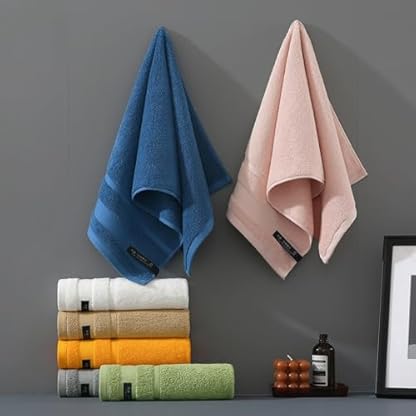 HDLOVE Personalisiertes 3er Set Handtücher Mit Namen Oder Wunschtext Bestickt, 3 Verschiedene Größen: 140 X 70 cm, 35 X 73 cm Und 35 X 35 cm，Weiche Baumwolle Für Bad, Küche & Dusche(Blue) – Bild 3