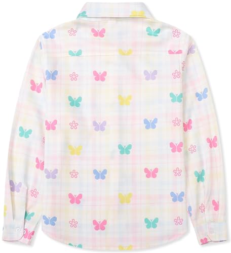 Betusline Girl's and Women's Floral Print Shirt, Kids and Womens Long Sleeve Button Shirts Tops3