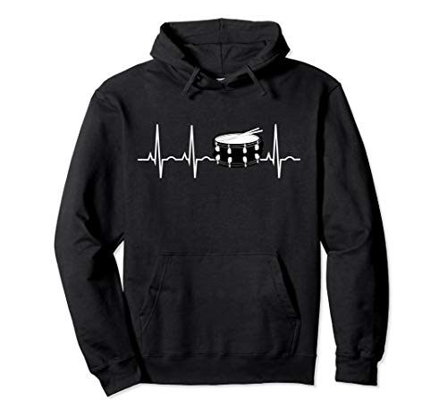 Snare Drum Hoodie - Drummer Heartbeat Hooded Sweatshirt Gift
