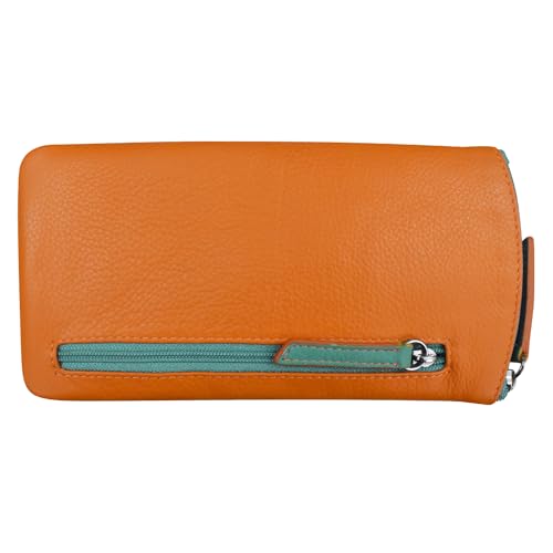 Image of ili New York Smooth Leather Soft Eyeglass Case, Zip Closure with RFID Blocking Lining, Travel-Friendly in Vibrant Colors