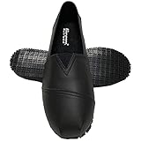 Tanleewa Slip and Oil Resistant Non Slip Work Shoes PU Leather Upper Durable Shoes for Women Black