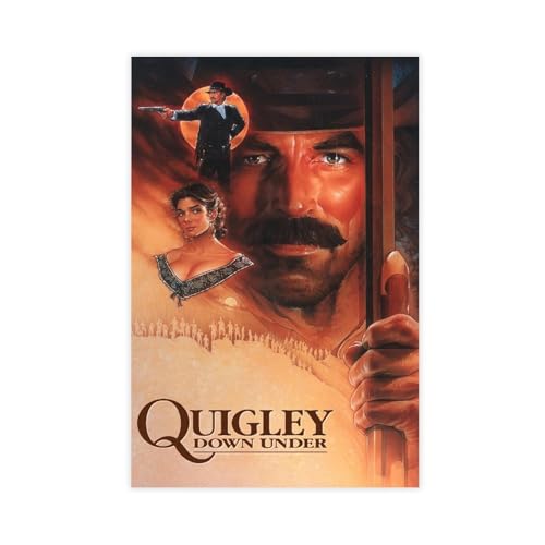 SHUBIAO Quigley Down Under Old Movie Classic Poster Retro 2 Canvas Poster Wall Art Decor Print Picture Paintings for Living Room Bedroom Decoration Unframe:12x18inch(30x45cm)