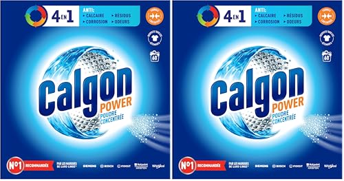 CALGON Poudre 4en1 Anticalcaire, 60 doses, 1,5kg (Lot de 2)