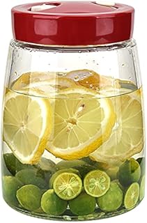 1.4L Wide Mouth Mason Jar Glass Fermentation Jar with Manual Automatic Air Release Valve for Making Kimchi Pickles, Sauerkraut Yogurt Preservation
