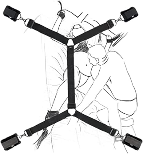 binxliuxo Fijación de Camas de Lujo en Noches románticas Yoga Ajustable Brinda a Las Parejas una Experiencia de Ejercicio Diferente, Hecha de Nailon Negro