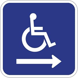 STOPSignsAndMore - ADA Wheelchair Accessible Guide Sign - Right Arrow - 12x12 (Blue) - Reflective | Rust Free Aluminum