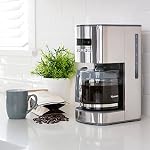 Kenmore Drip Coffee Maker - Programmable Cafe Machine With Glass Pot, Regular & Bold Brew, Auto Shut Off Large Water Reservoir, Reusable Filter, Kitchen Appliances For Cafeteria Barista, 12 Cup, White