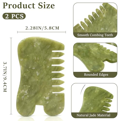 Set de 2 Peines de Jade Natural para Masaje miniatura 6