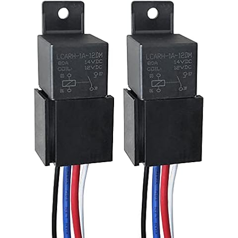 MGI SpeedWare 80 Amp Relay 12v, Heavy-Duty 4-Pin SPST 2-Pack (with Socket) Cover