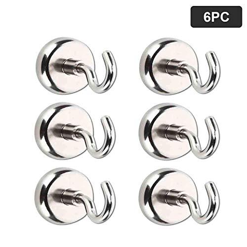Ganchos Magnéticos, Imanes con Gancho, Super fuerte ganchos de imán de neodimio ganchos magnéticos de 16mm (6 Pack)