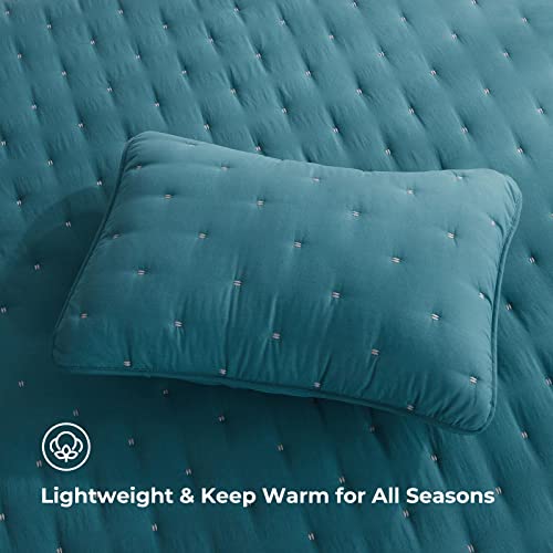 Veeyoo California King Quilt Set - 100% Handmade Quilt Bedspread (108X98 Inches), Soft Microfiber Reversible Coverlet For All Seasons #TOP3