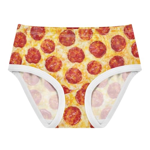 Little Girls' Soft Cotton Underwear Kids Breathable Comfort Pizza Panties Briefs Toddler
