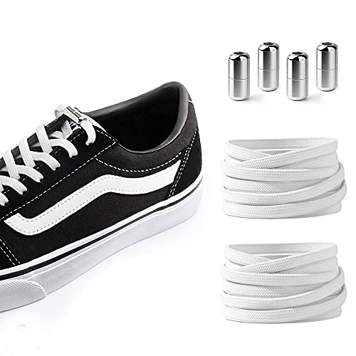 lmytdo 2 Paar Elastische Schnürsenkel mit Metallkapseln ohne binden Schnellschnürsystem - no tie Schnürsenkel - für Damen, Herren, Kinder - Sneaker, Sportschuh, Arbeitsschuh, Trekkingschuh Cover