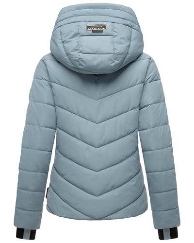 MARIKOO Damen Winterjacke warme Steppjacke mit abnehmbarer Kapuze Samuiaa XVI Powder Blue Gr. L