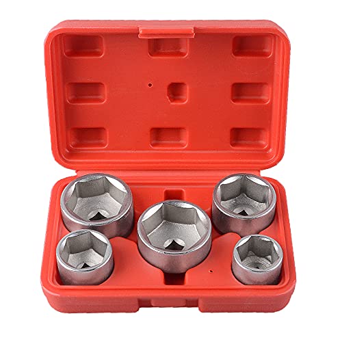 DAYUAN Lot de 5 douilles clés de démontage pour filtre à huile carré 3/8