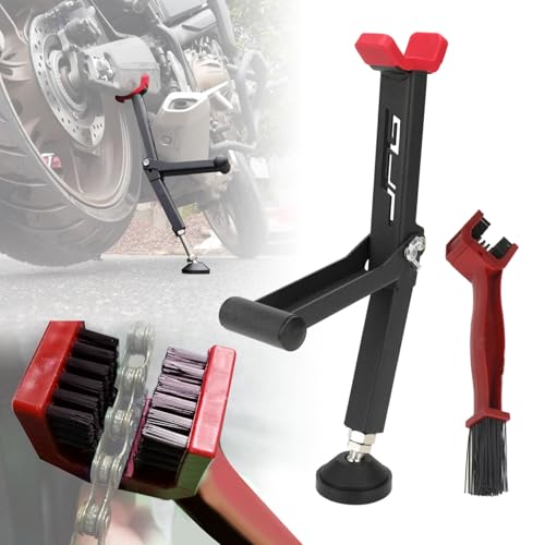 Leve Moto Arriere Cric Moto Bequille Atelier Moto Lève Béquille d'atelier Moto Brosse Chaine kit Nettoyage Chaine Moto Rouge